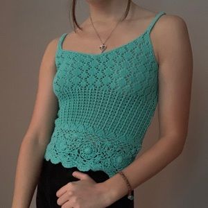 Teal Sweater Tank Top